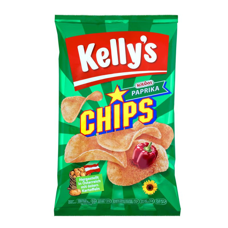 Kellys Chips Paprika 150g knusprig und würzig